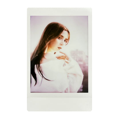 Double exposure instant photo of the girl in white made with Jollylook EYE