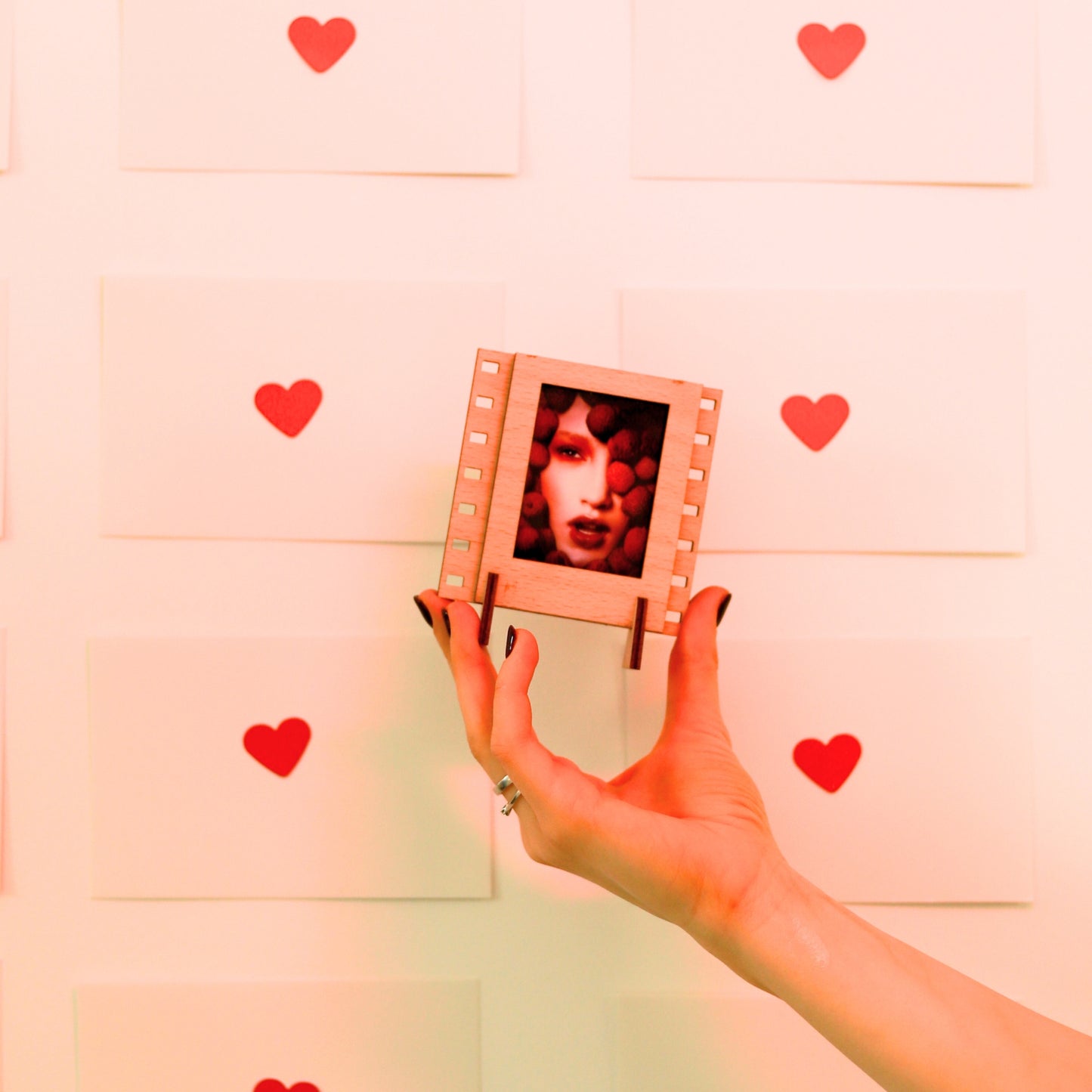 Jollylook Mini Photo Frame in Natural Wood with Instax Mini photos