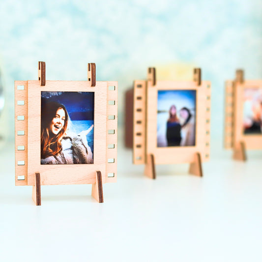 Jollylook Mini Photo Frame in Natural Wood with Instax Mini photos