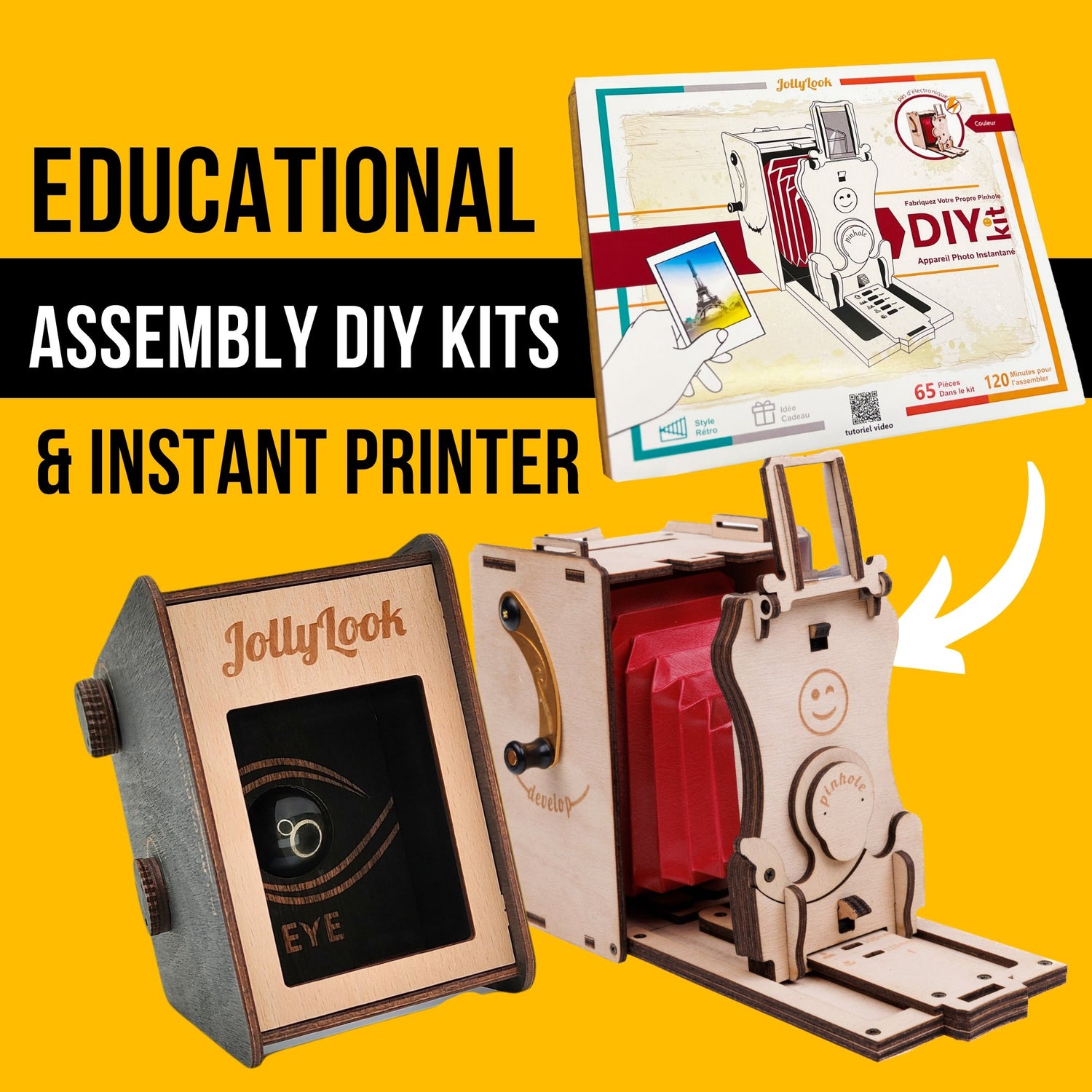 Jollylook DIY Kits for Self-Assembly, Instant Pinhole Cameras and Instant Printers