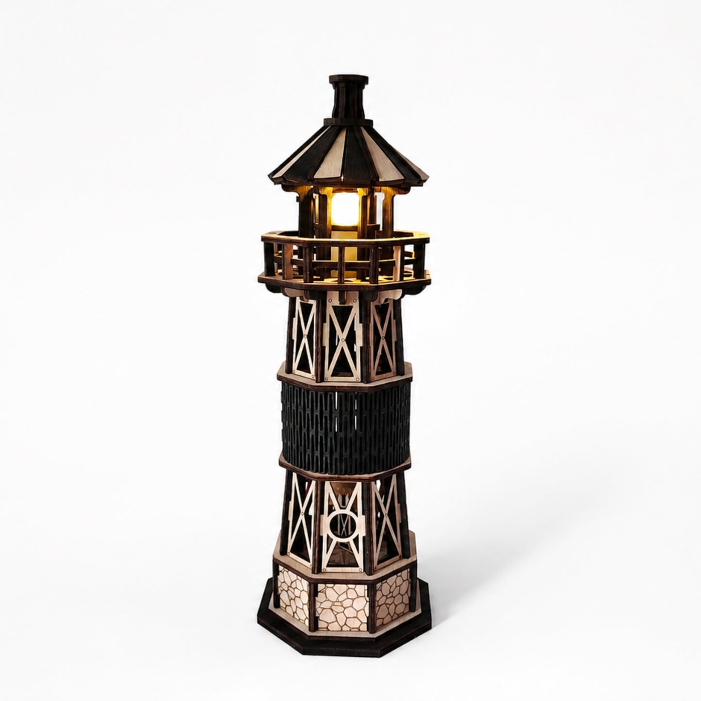 The Kinetic Lighthouse: A Mechanical Model with Real Light