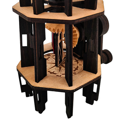 The Kinetic Lighthouse: A Mechanical Model with Real Light