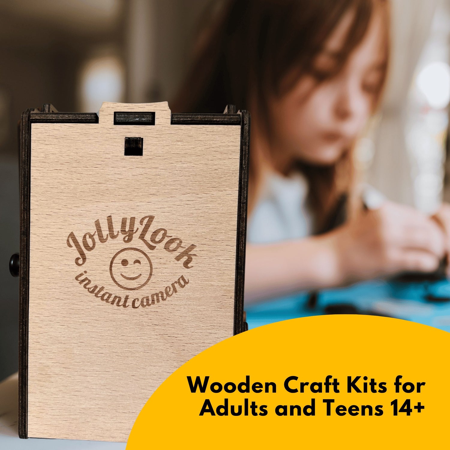 Folded Pinhole Mini Camera Natural Wood Craft Kit for Adults and Teens 14+