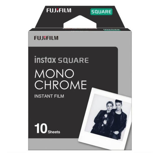 A packs of 10 Fujifilm's Instax SQUARE instant film featuring classic monochrome film