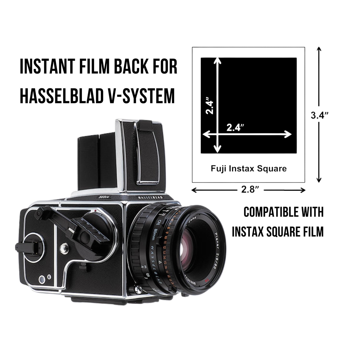 Instant Film Back for Hasselblad V-System (Compatible with Instax SQUARE Film)