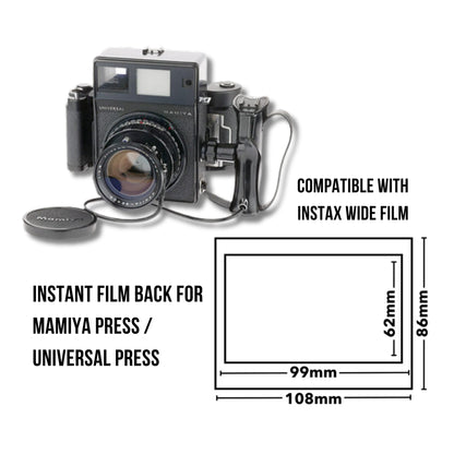 Instant Film Back for Mamiya Press / Universal Press (Compatible with Wide-Format Instant Film)