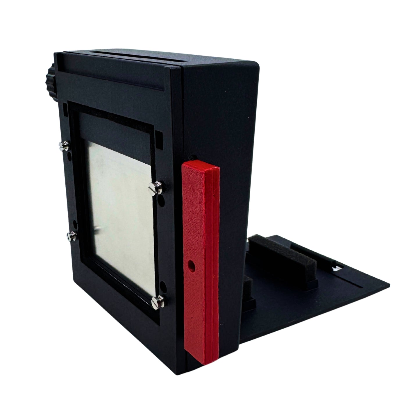 Jollylook Instant Back mounted on a Mamiya RB67 with Instax Square film loaded