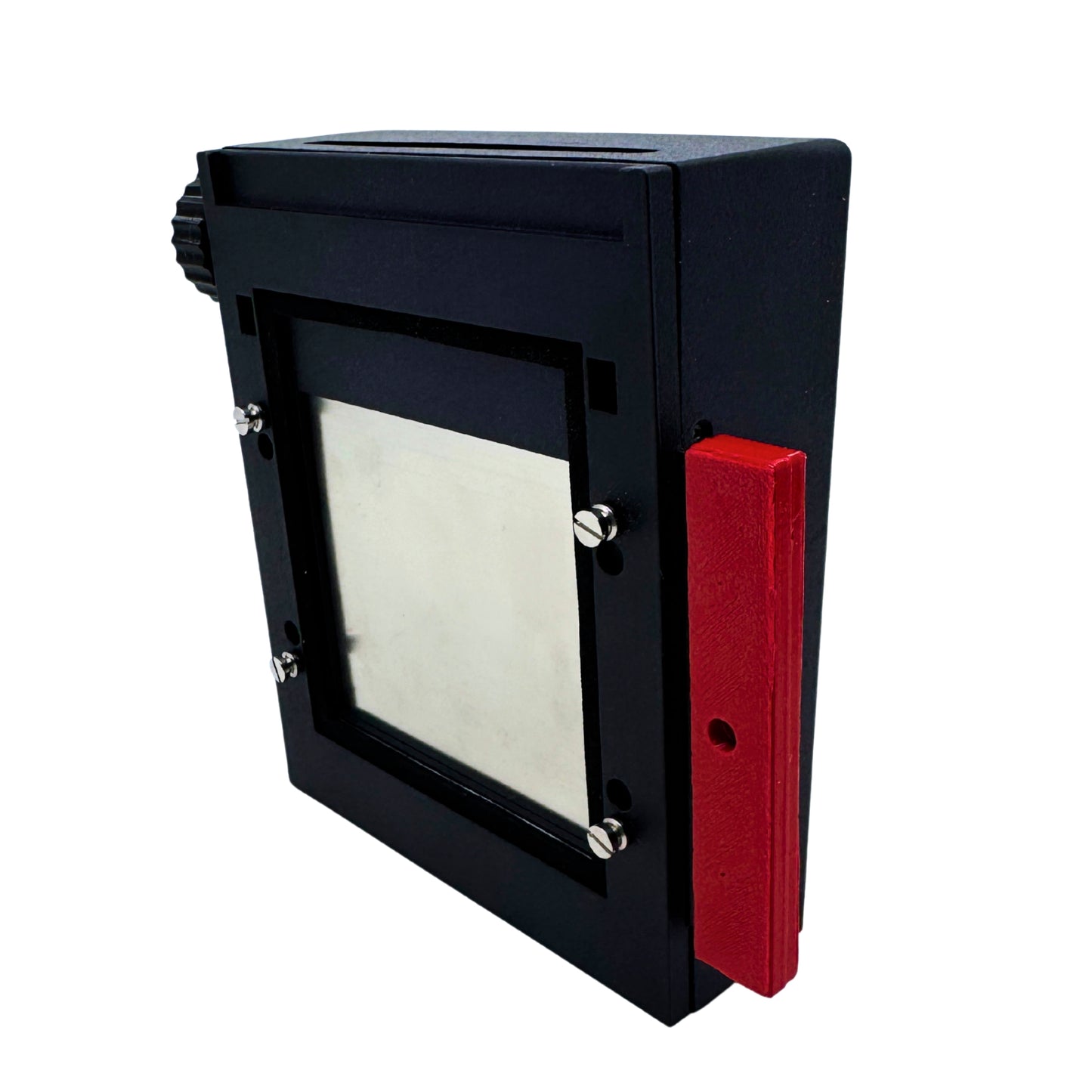 Jollylook Instant Back mounted on a Mamiya RB67 with Instax Square film loaded