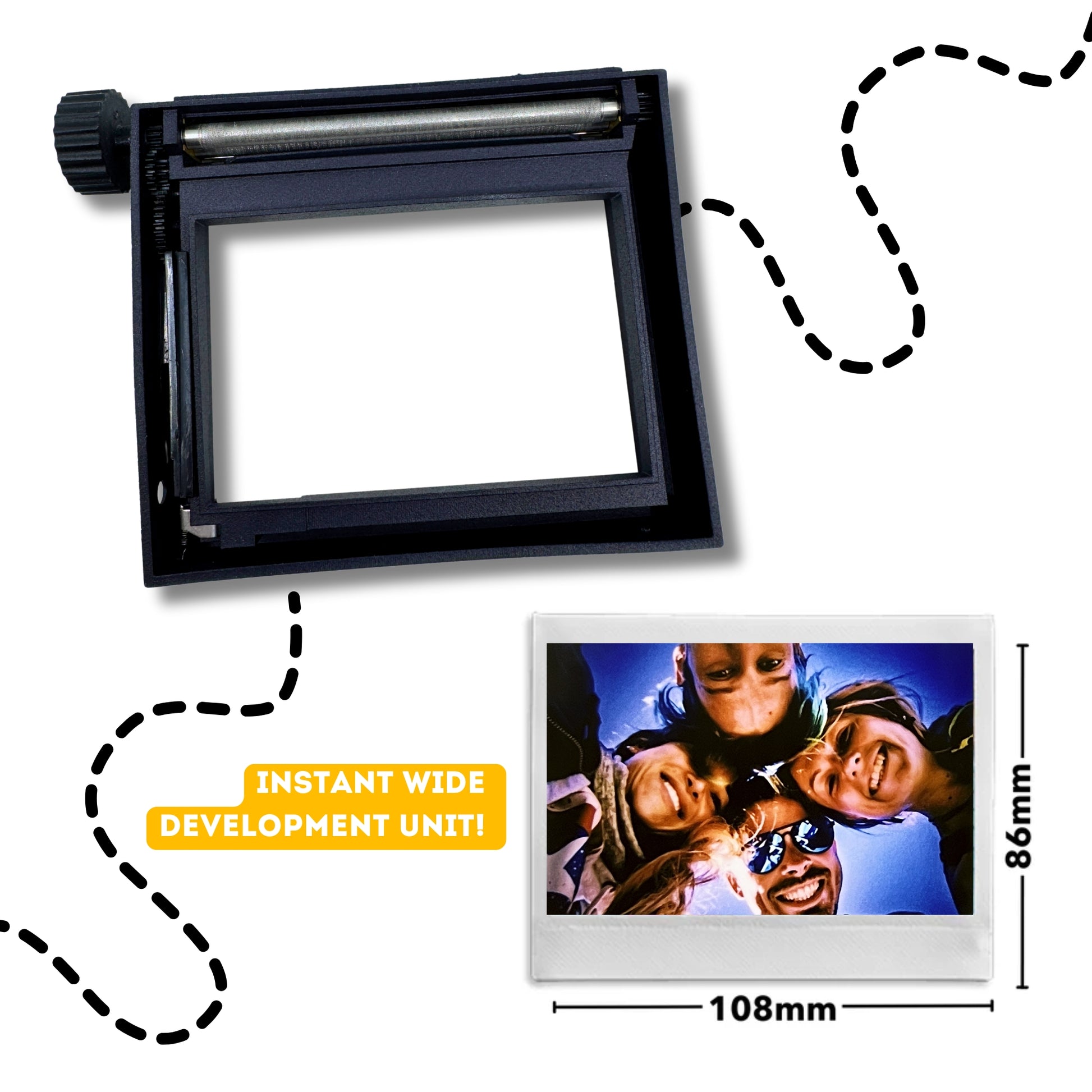 Instant Wide Film Development Unit,  fully mechanical, compatible with Fujifilm Instax Wide film