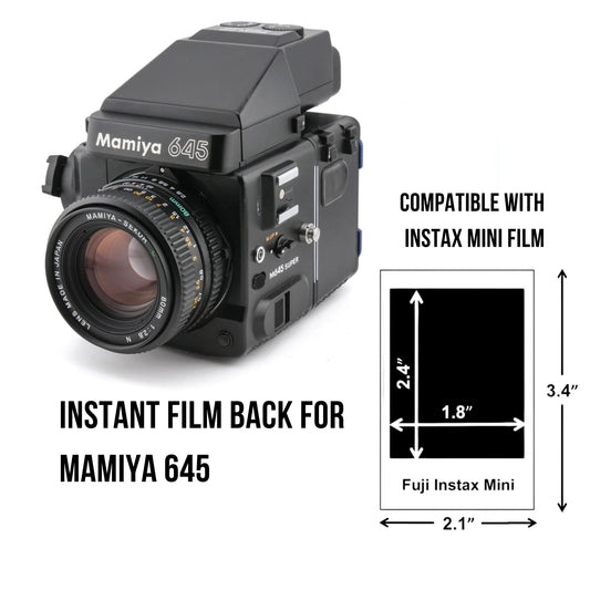 Instant Film Back for Mamiya 645 (SUPER /PRO /PRO TL, compatible with Instax Mini film)