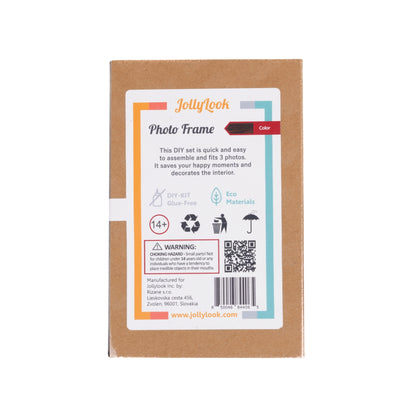 A packed set of three Stained Brown plywood interconnectable Instax Mini film photo frames for instant Mini photos.