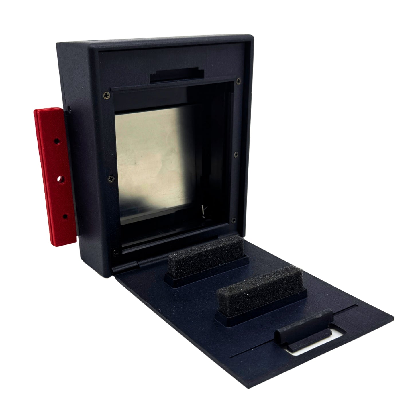 Jollylook Instant Back mounted on a Mamiya RB67 with Instax Square film loaded