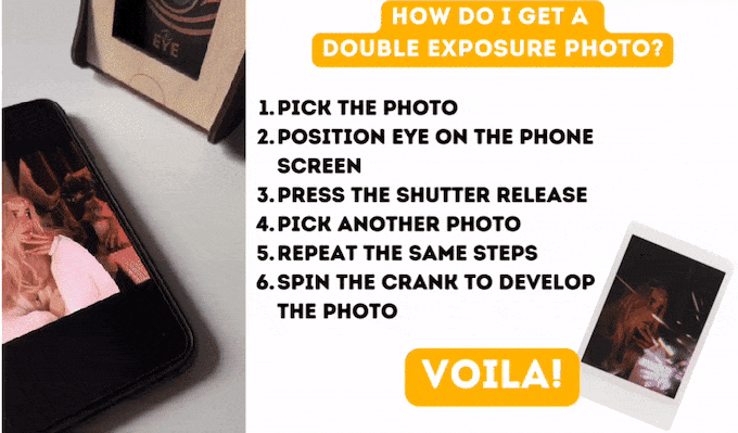 Tutorial on how to take a double exposure photo with Jollylook EYE 